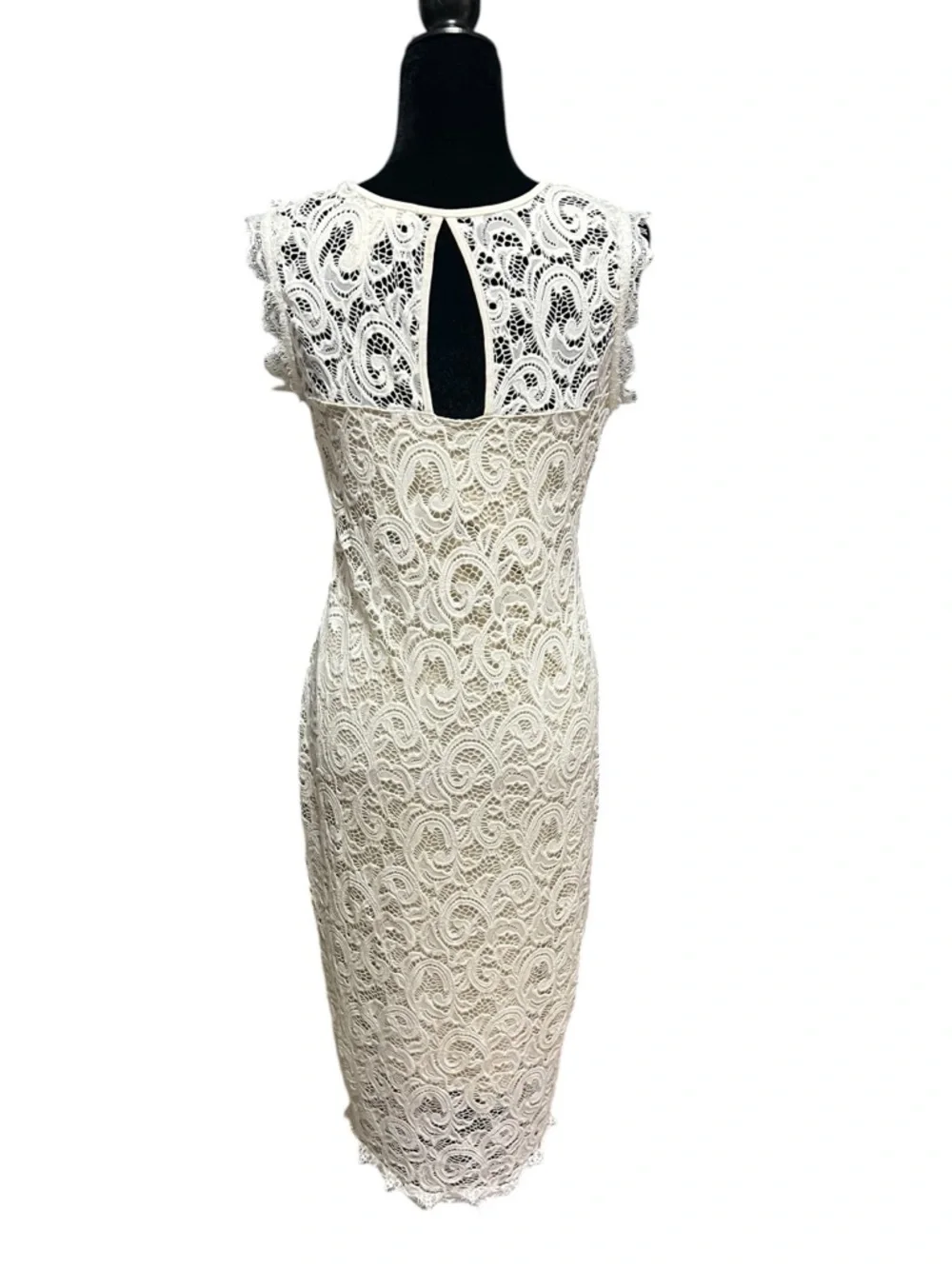 Love fast love hard boho lace white and nude dress size L Bridal Wedding - Picture 11 of 12